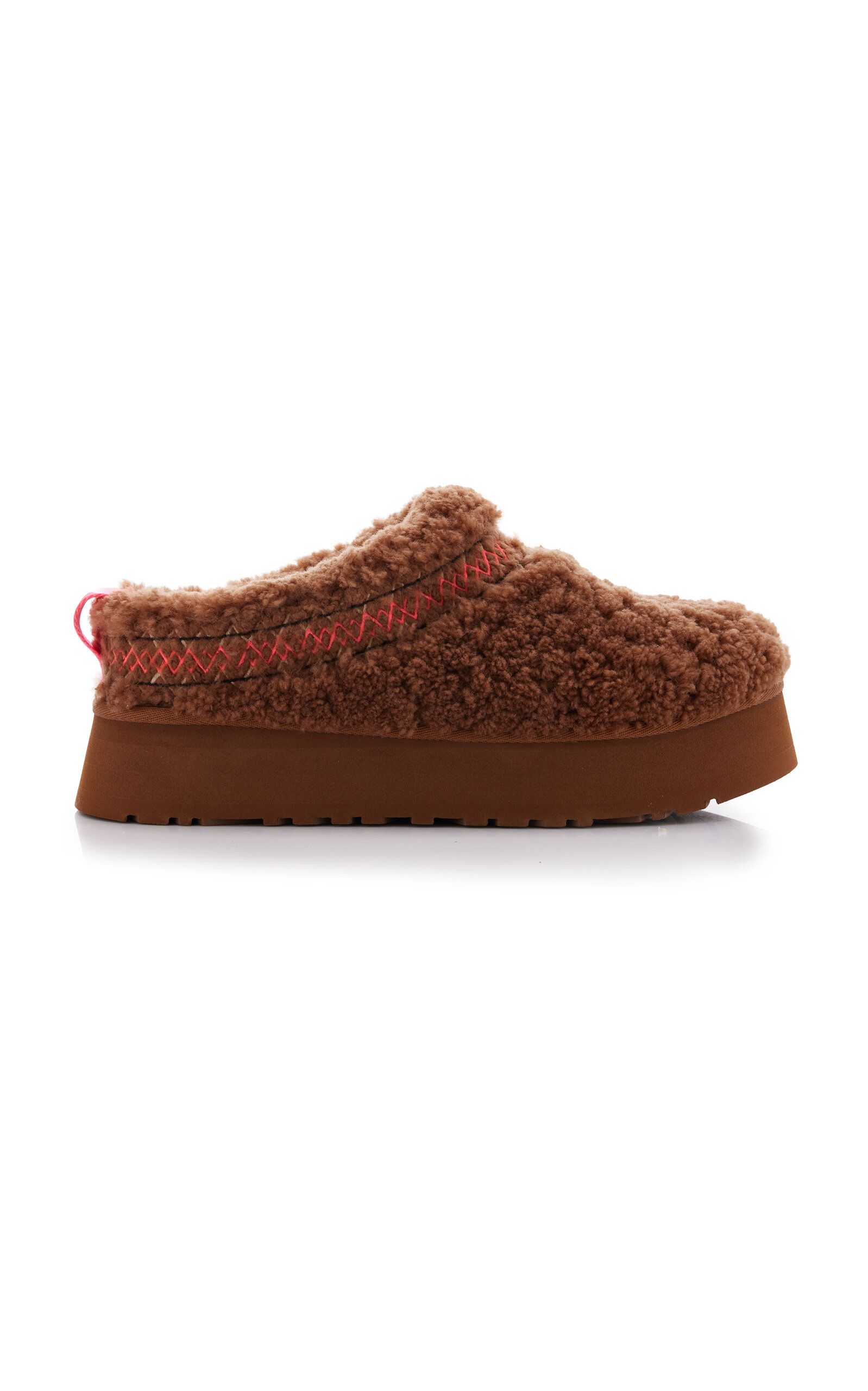 UGG - Tazz Shearling Platform Slippers - Brown - US 9 - Moda Operandi | Moda Operandi (Global)