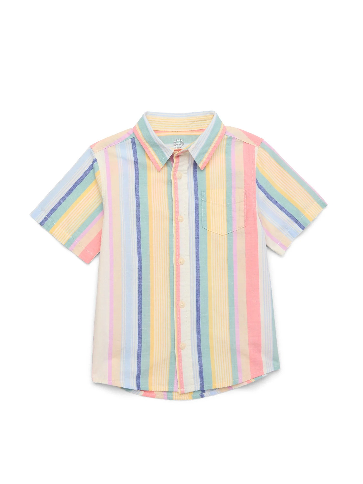 Wonder Nation Toddler Boys Woven Shirt with Short Sleeves, Sizes 12M-5T | Walmart (US)