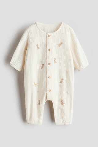 H & M - Strampler mit Stickereien - Beige - Kinder | H&M (DE, AT, CH, NL, FI)