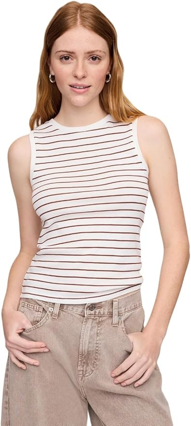 Gap Women's Sleeveless Stripe Knit Top | Amazon (US)