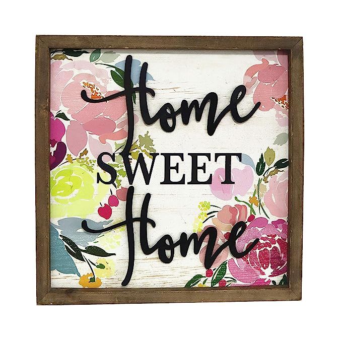 Paris Loft Wood Framed Home Sweet Home Wall Sign Plaque | Amazon (US)