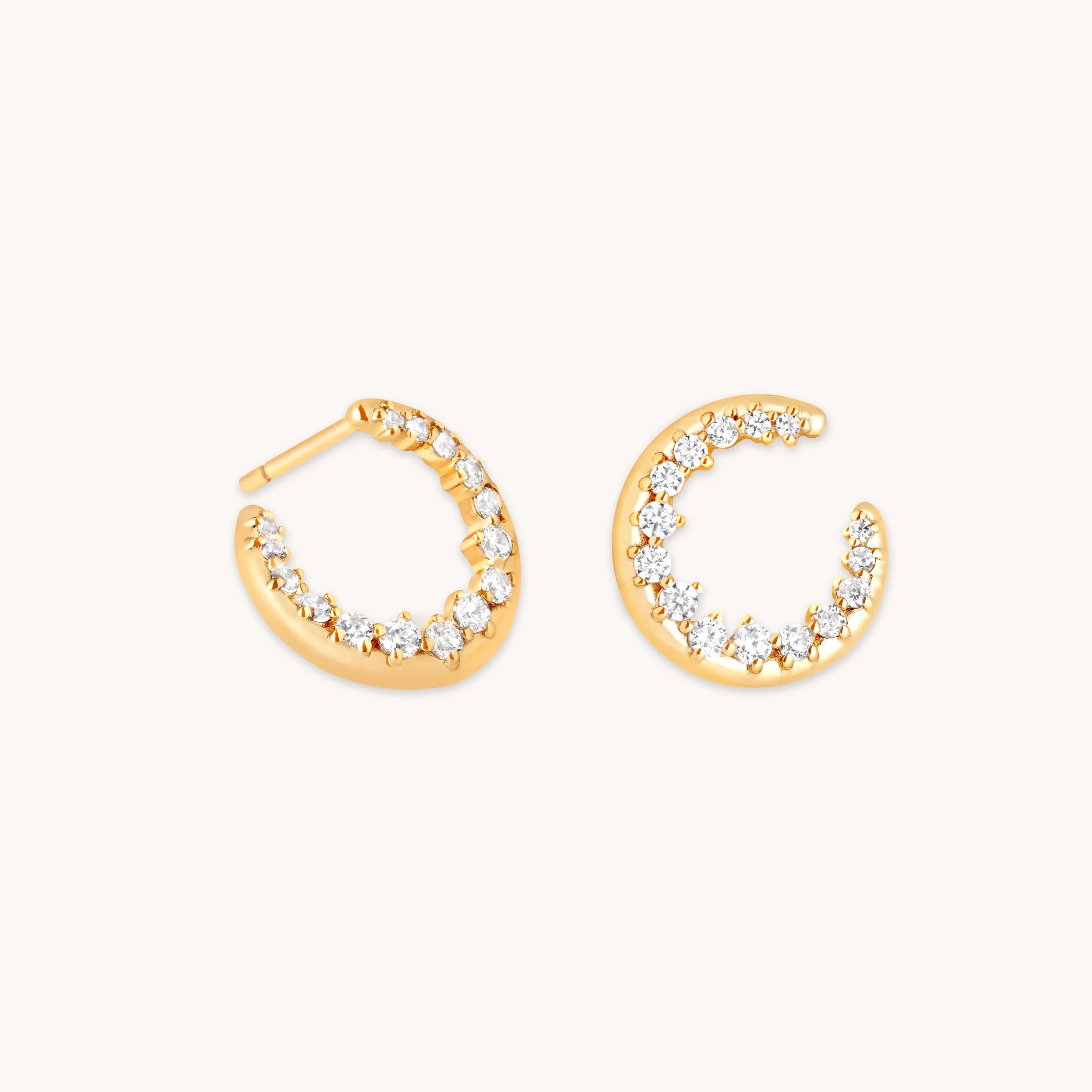 Orbit Pavé Crystal Hoops in Gold | Astrid & Miyu UK