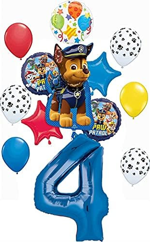 Paw Patrol Pups Party Supplies 4th Birthday Chase Balloon Bouquet Decorations | Amazon (US)
