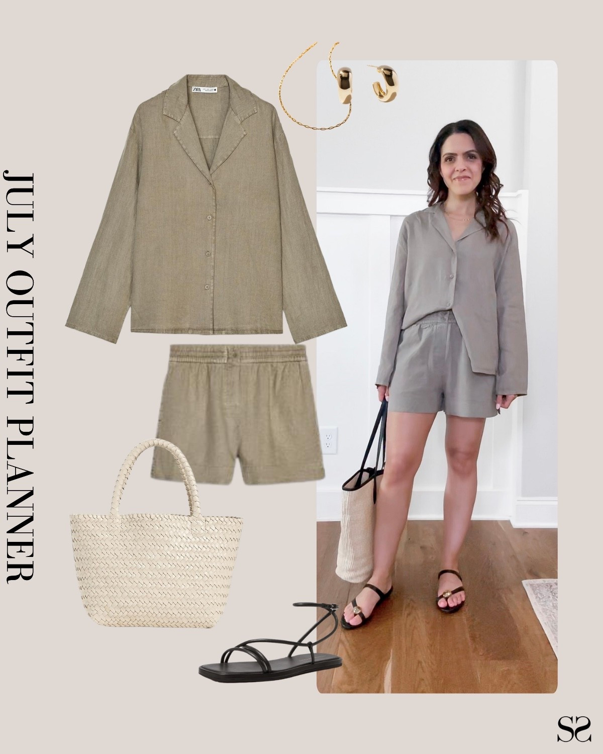 Planner to Person | Monthly outfit planner JULY: What I planned vs. how it’s worn: Summer looks, pin to planner outfit inspo | linen matching set, woven tote, strap sandals 

#summeroutfit #casualstyle 



#LTKStyleTip