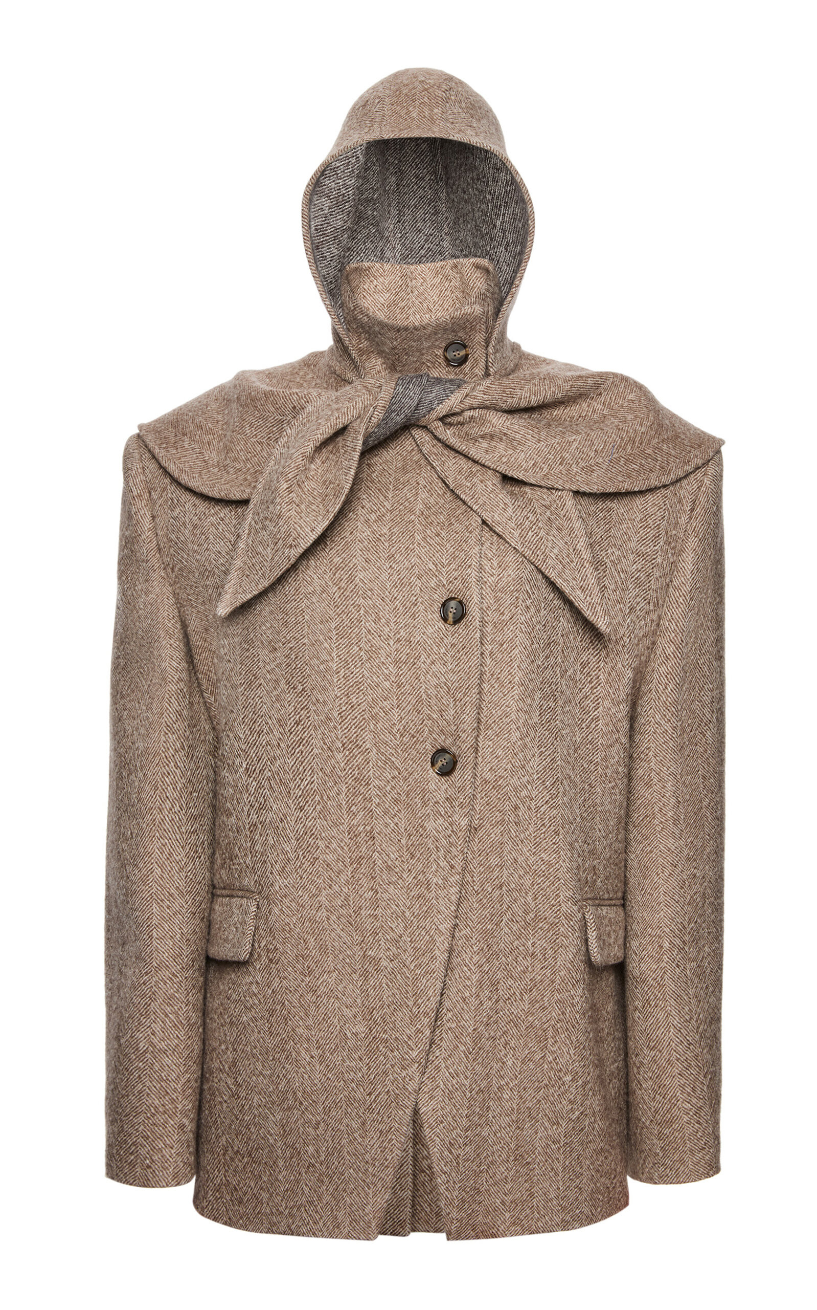 Scarf-Detailed Wool-Blend Coat | Moda Operandi (Global)