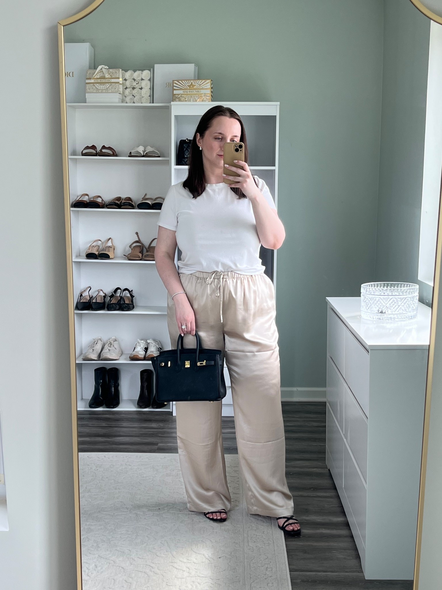 Casual but dressy lunch date outfit 🥂 went out for lunch with my husband & got to wear my new @Quince silk pants! Absolutely obsessed with how soft and comfortable they are & will definitely be a staple this summer 🤍 Also in love with these strappy heels from Amazon 🩰

Ootd, outfit inspo, spring style, summer outfit ideas, satin pants, silk pants, strap kitten heels, casual, midsize, chic elegant fashionn

#LTKSeasonal #LTKootd