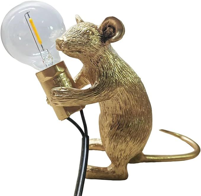 Modern Cute Art Mouse Table Lamp Children's Bedside Gift Mini Mouse Lamp LED Resin Animal Small M... | Amazon (US)