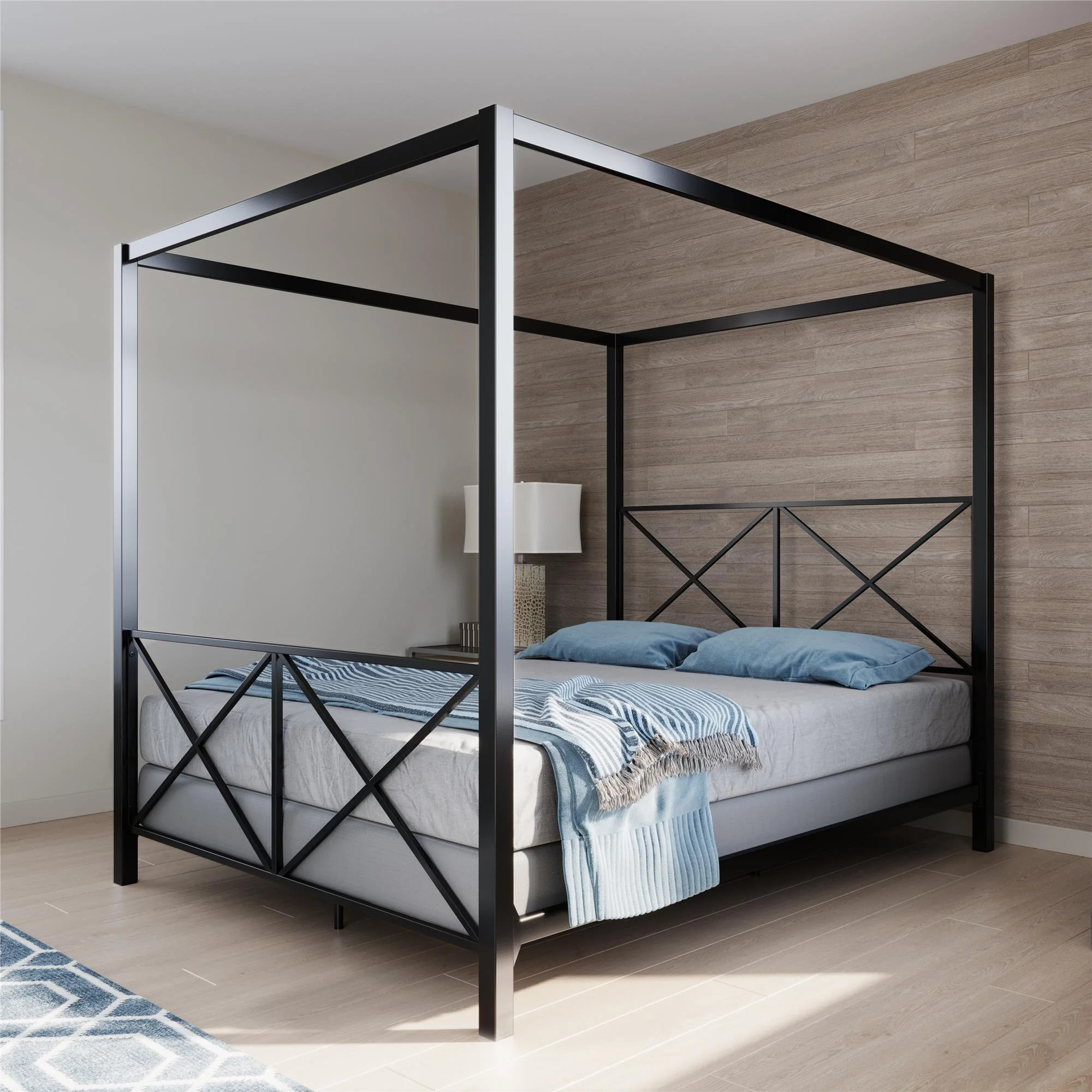 DHP Rosedale Metal Canopy Poster Bed Frame, Queen, Black | Walmart (US)