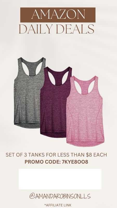 Amazon Daily Deals
Workout tanks set of 3

#LTKFitness #LTKFindsUnder50 #LTKSaleAlert