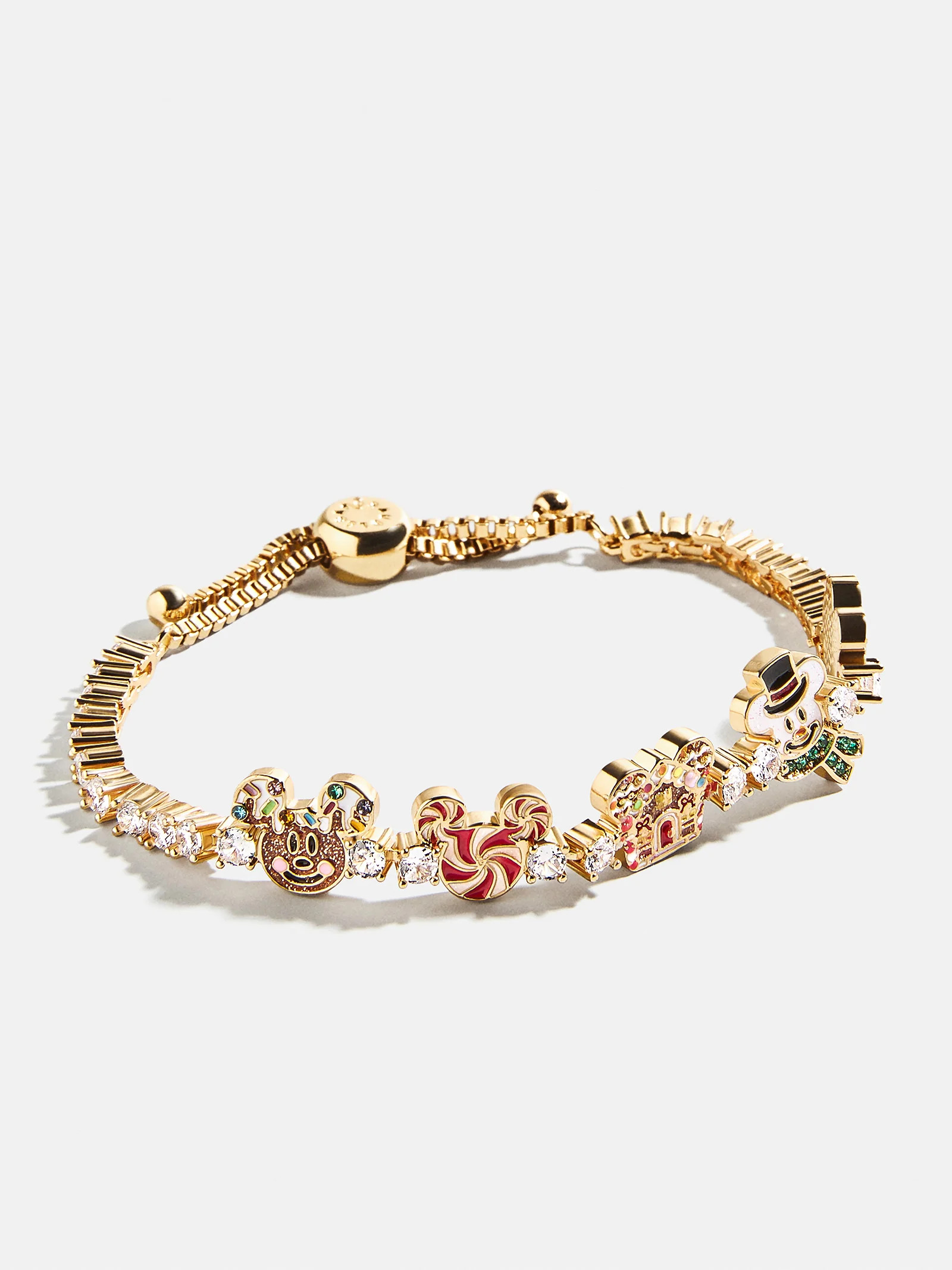 Disney Mickey Mouse Holiday Tennis Bracelet - Gold/Pavé | BaubleBar