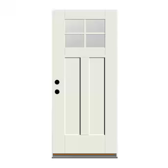 Therma-Tru Benchmark Doors Shaker 36-in x 80-in Fiberglass Craftsman Left-Hand Outswing Alpine Pa... | Lowe's
