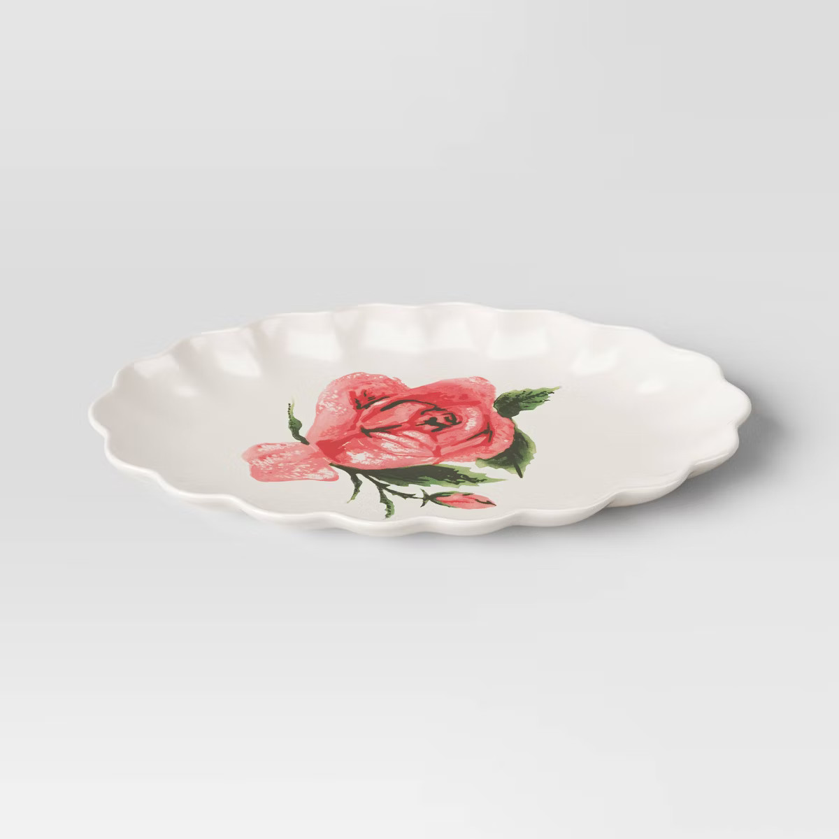 12.75" Stoneware Rose Serve Platter - Threshold™ | Target