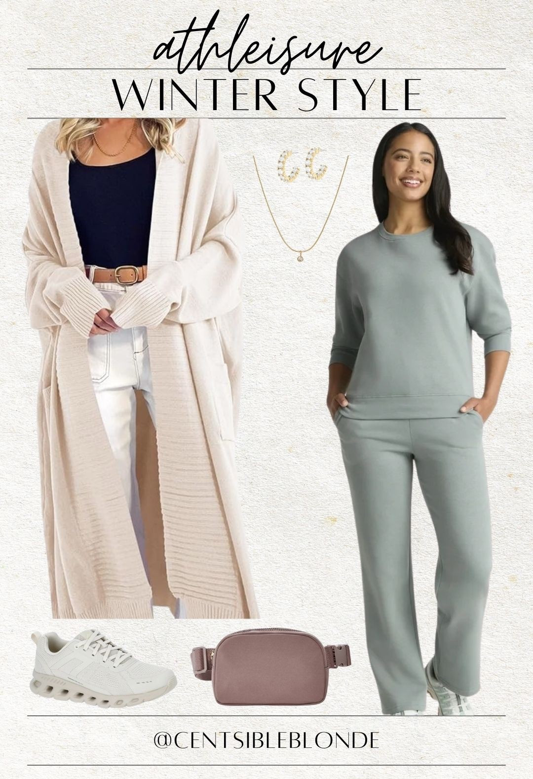 Athleisure, loungewear, duster cardigan, coatigan, sneakers, gold hoops, diamond hoops, gold earrings, gold necklace, dainty necklace, matching set, sweatpants, winter style, winter outfit, belt bag, fanny pack, Walmart set, athletic set, travel style, travel set

#LTKFindsUnder50 #LTKmomlife #LTKTravel