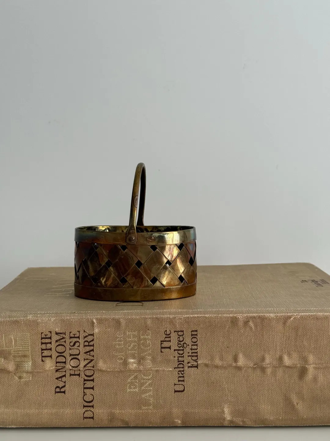 Mini Woven Detail Brass Basket, Vintage Home Decor, Vintage Home Styling, Antique Brass - Etsy | Etsy (US)