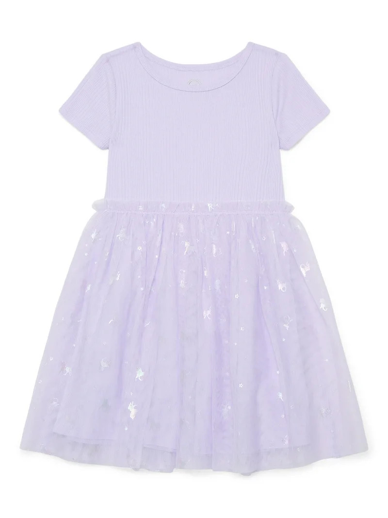 Wonder Nation Girls Tutu Dress with Short Sleeves, Sizes 4-18 & Plus | Walmart (US)