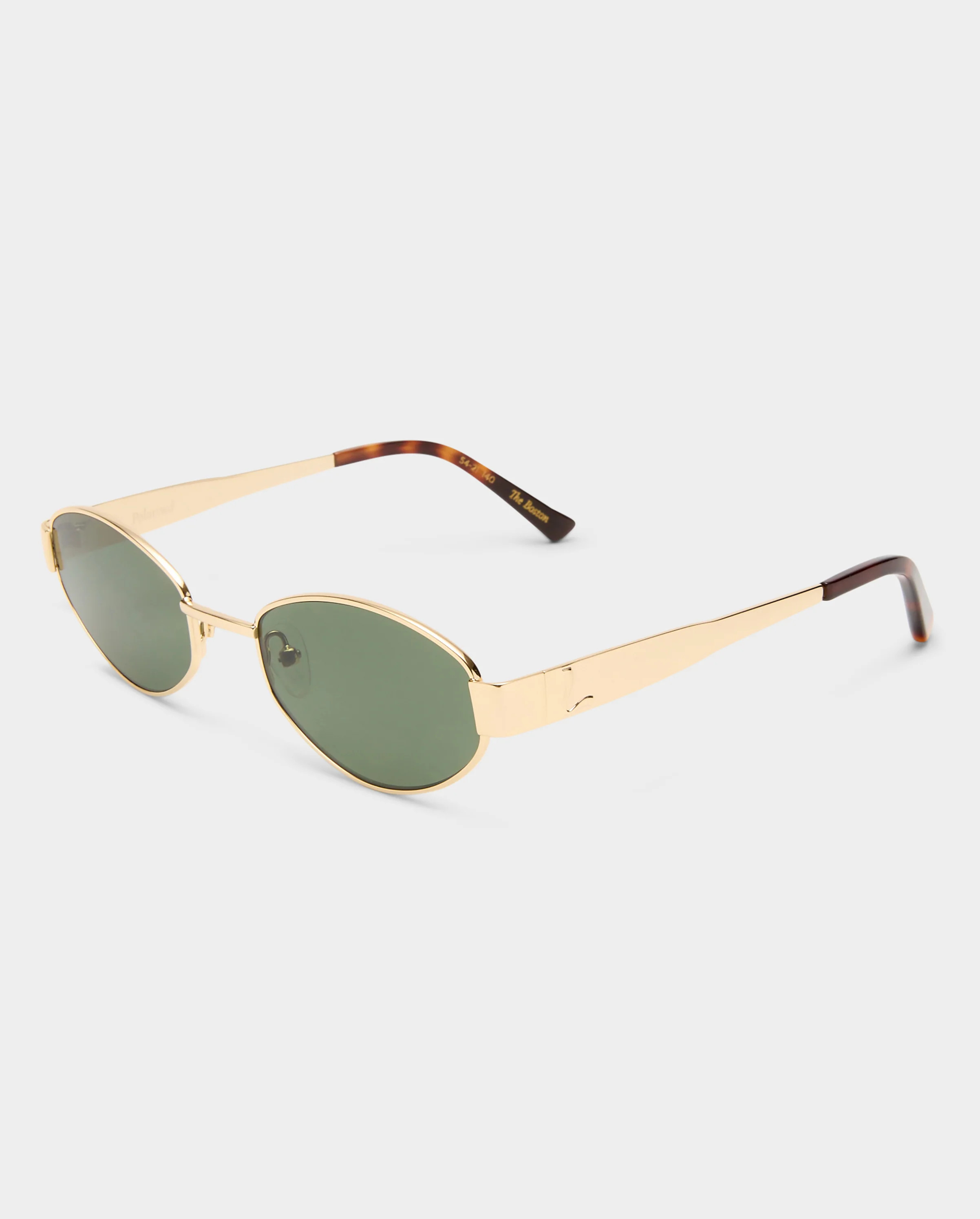The Boston Shiny Gold Female Oval Sunglasses | Luv Lou | Luv Lou