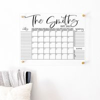 2022 Personalized Acrylic Calendar Organizer For Family Command Center Home Office Perpetual Decor | Etsy (US)