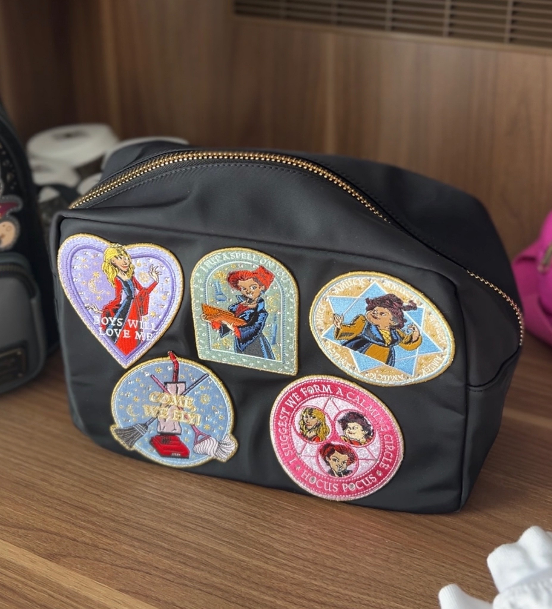 the large stoney clover lane pouch is perfect for packing ears for disney vacations - i customized mine with hocus pocus patches! 

#LTKtravel #LTKitbag