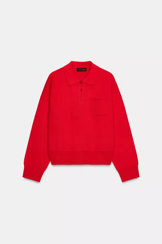 KNIT POLO SHIRT WITH POCKET | Zara UK