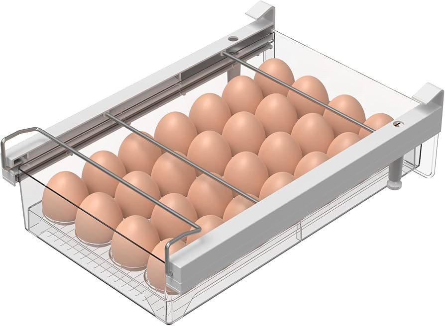 vacane Large Refrigerator Drawer with Removable 28 Grid Egg Tray, Clear Egg Drawer for Fridge Org... | Amazon (US)
