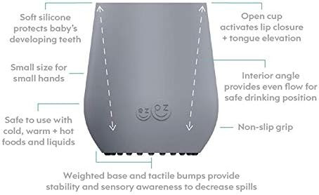 ezpz Tiny Cup (Gray) - 100% Silicone Training Cup for Infants - Designed by a Pediatric Feeding S... | Amazon (US)