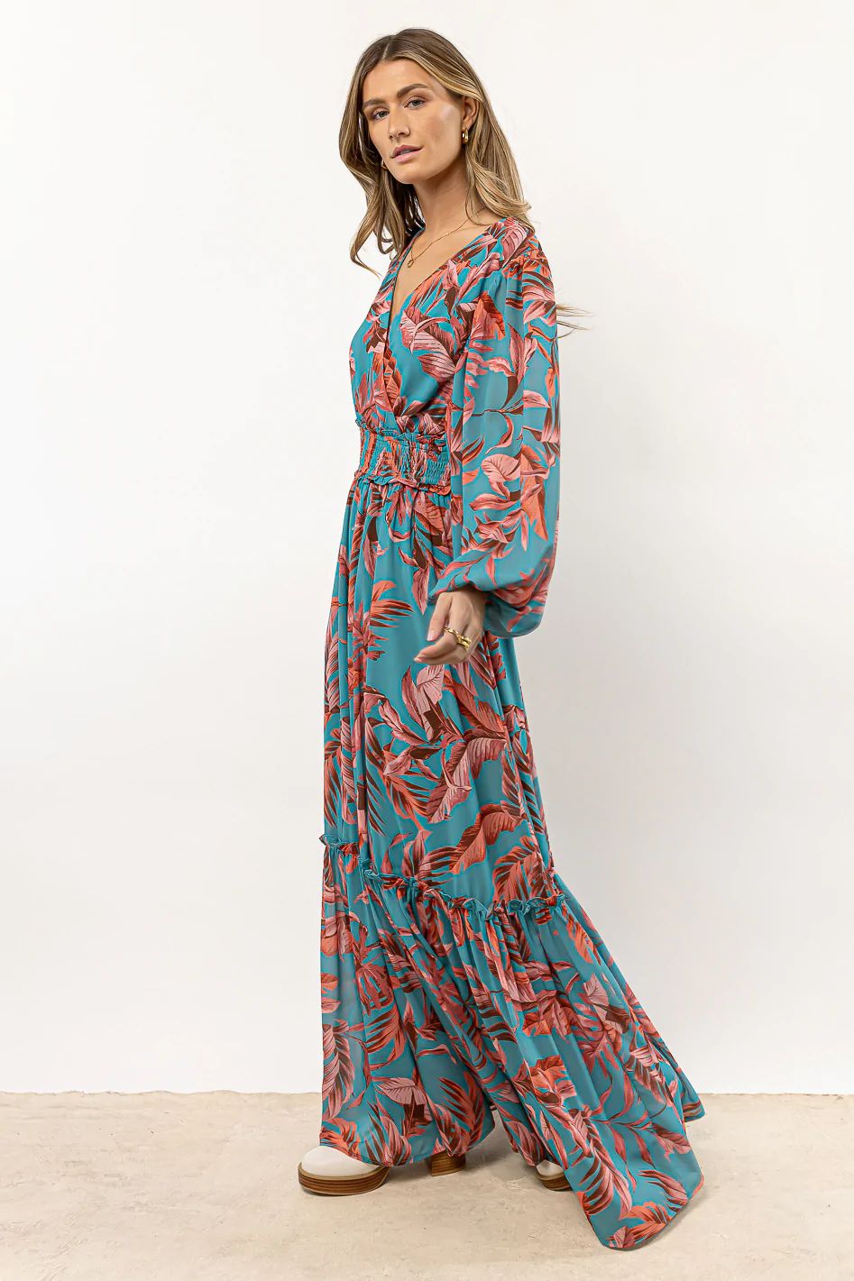 Jolie Printed Chiffon Dress | Bohme