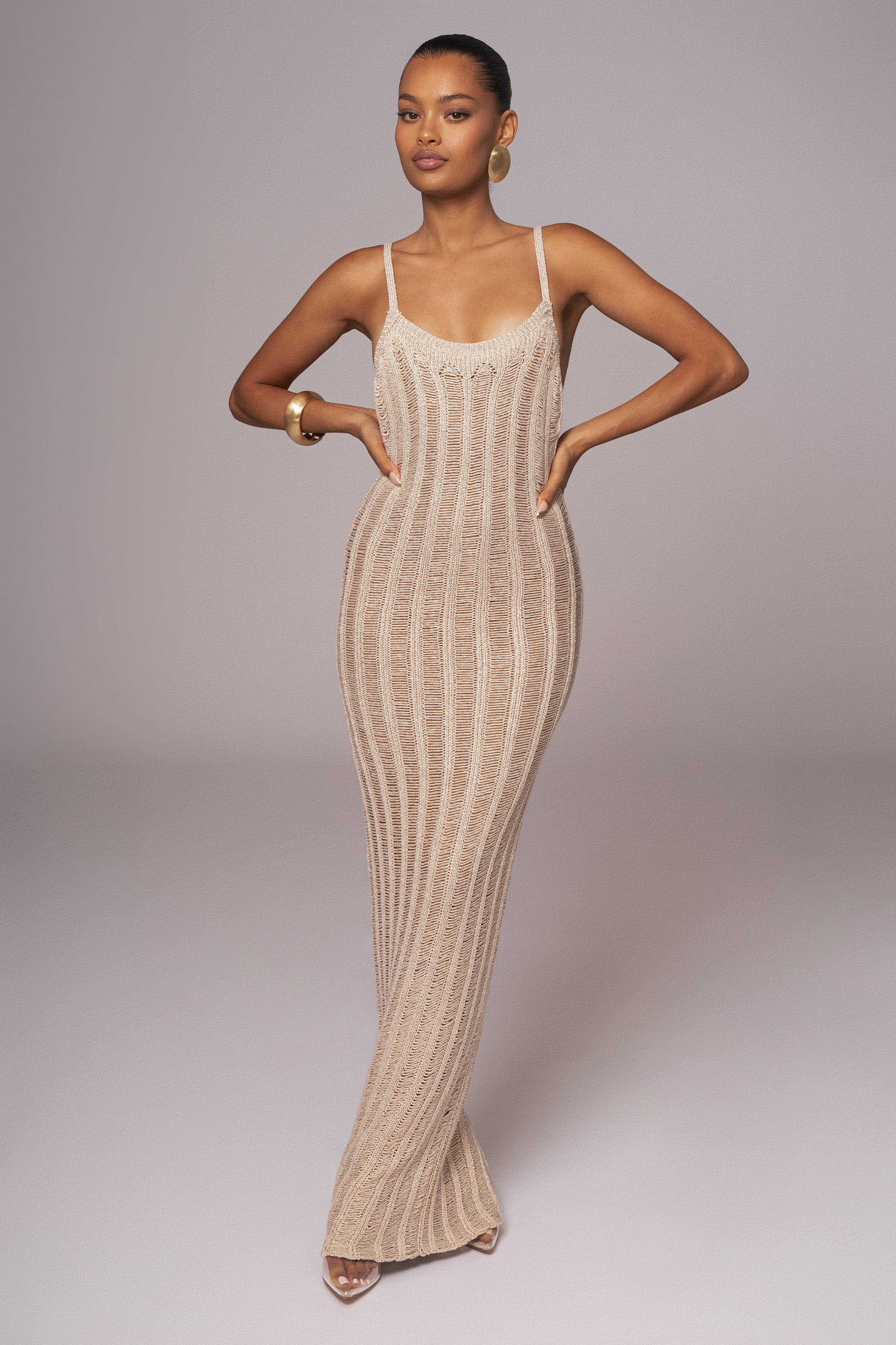 Gold Unwind And Reset Maxi Dress | JLUXLABEL