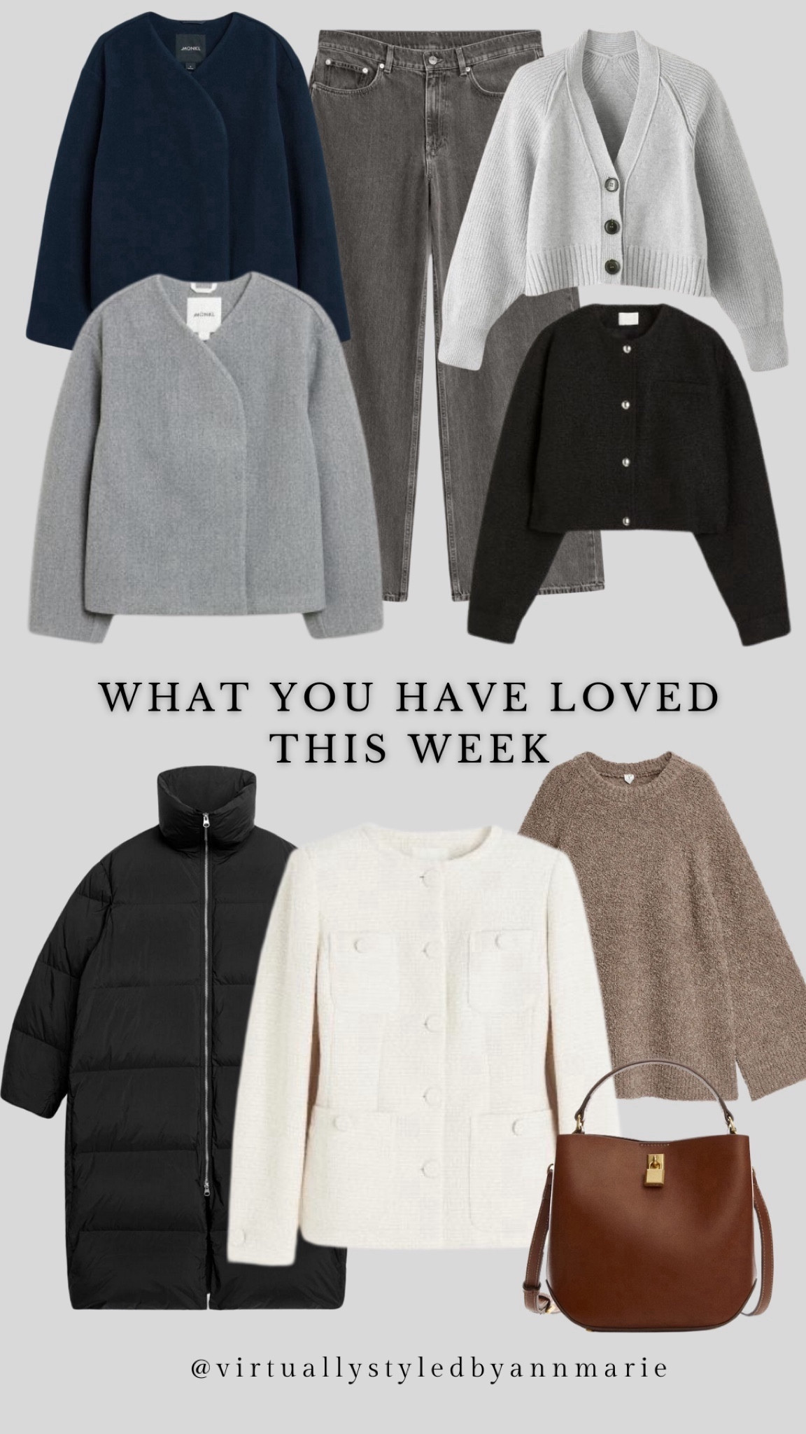 Weekly Favourites 

Grey wide leg jeans, jacket textured, puffer coats sale, boucle jumper, tan bag 

#LTKSeasonal #LTKMostLoved #LTKeurope