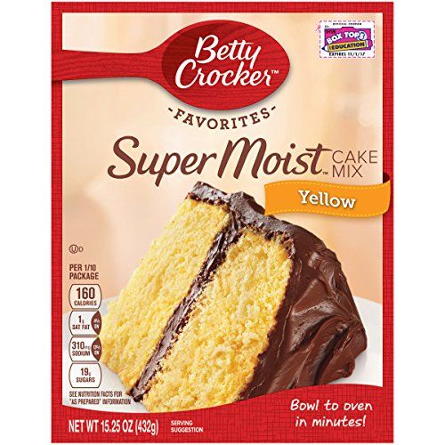 Betty Crocker Baking Mix, Super Moist Cake Mix, Yellow, 15.25 Oz Box | Amazon (US)