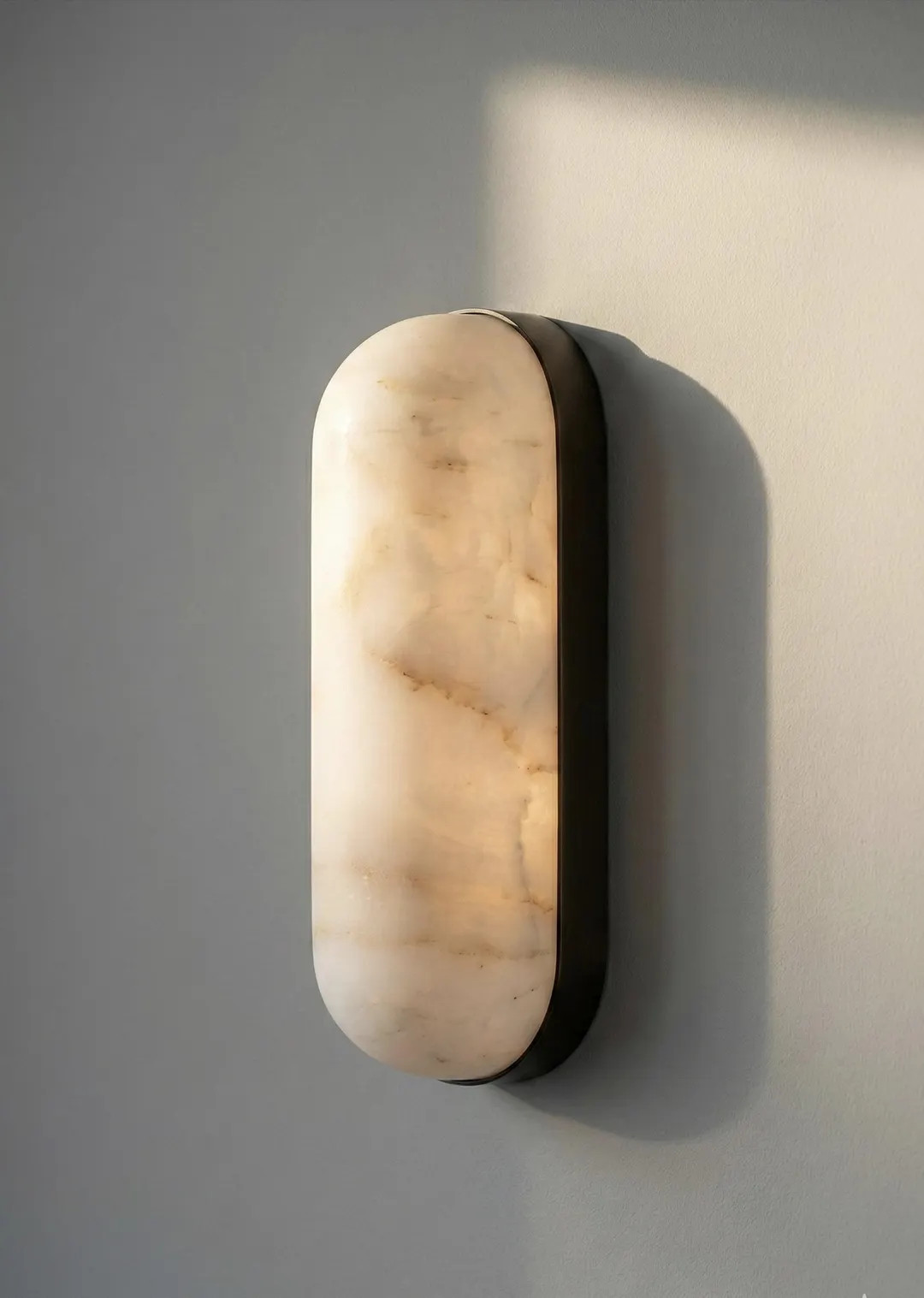 Elegant Alabaster Marble Wall Sconce | Mid Century Brass Wall Marble Light Fixture | Etsy (US)