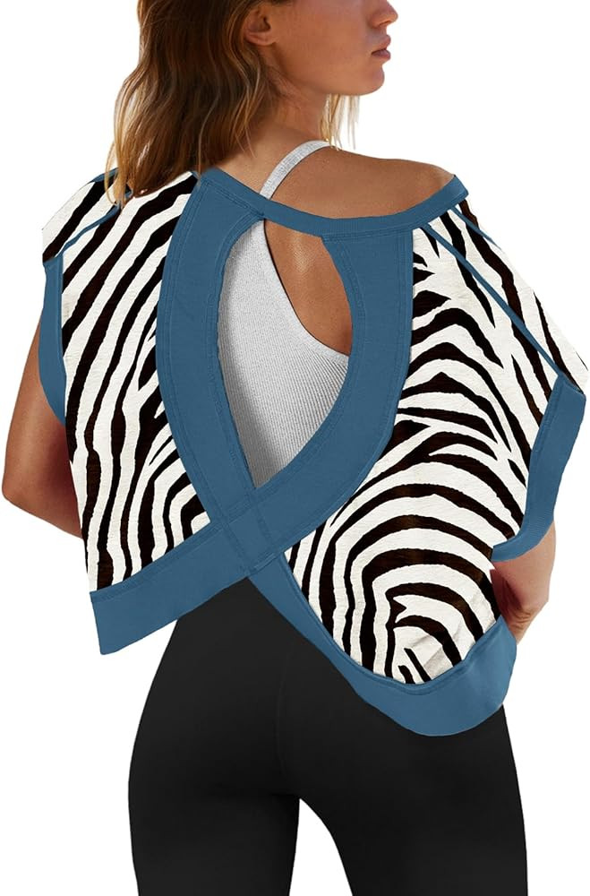 SENSERISE Womens Open Back Workout Tops Backless Short Sleeve Athletic Shirt Running Crop Top Gym... | Amazon (US)