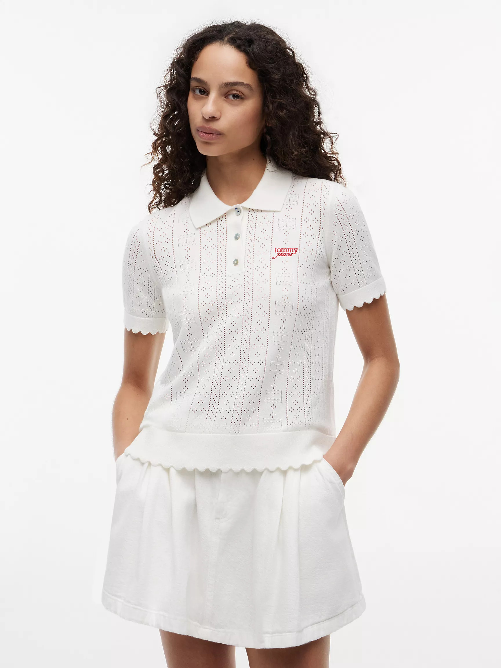 Tommy Jeans Flag Pointelle Sweater Polo | Tommy Hilfiger | Tommy Hilfiger (US)