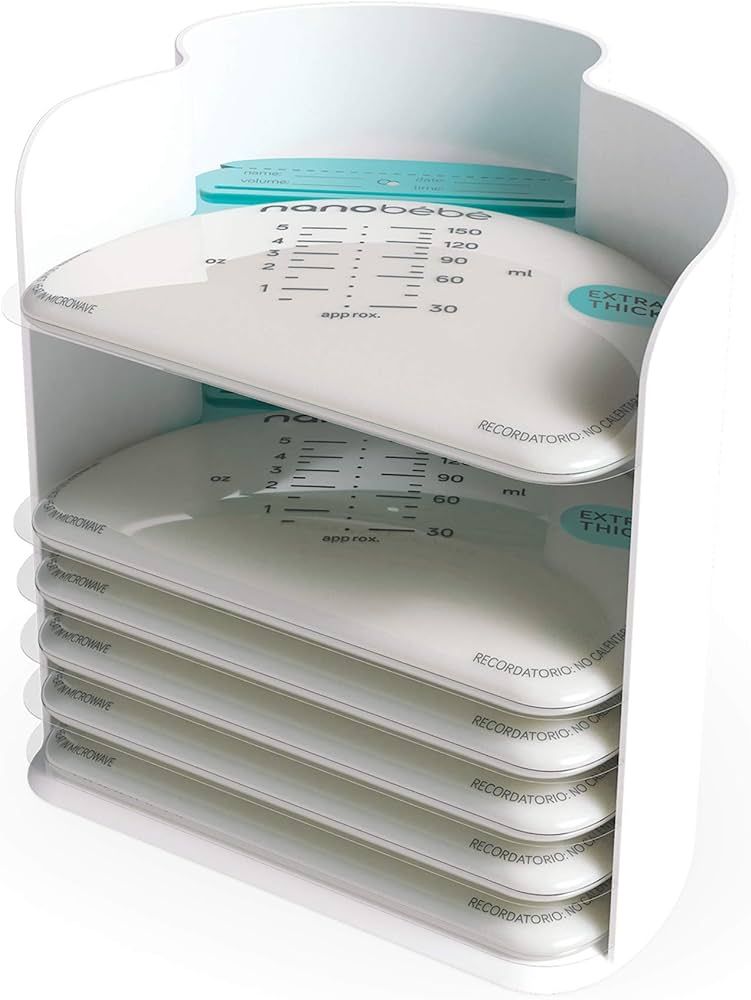 Nanobebe 25 Breastmilk Storage Bags & Organizer – Fast, Even Thawing & Warming Breastmilk Bags,... | Amazon (US)