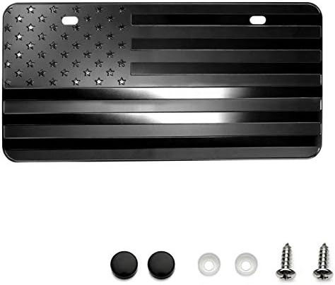 LFPartS USA Flag Metal Embossed License Plate (12"x6", Black) | Amazon (US)