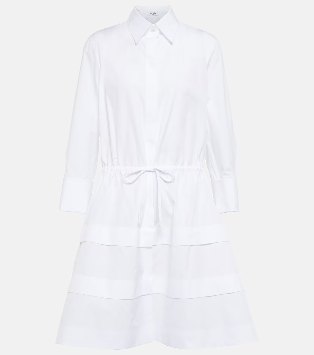 Tiered cutout cotton poplin shirt dress | Mytheresa (INTL)