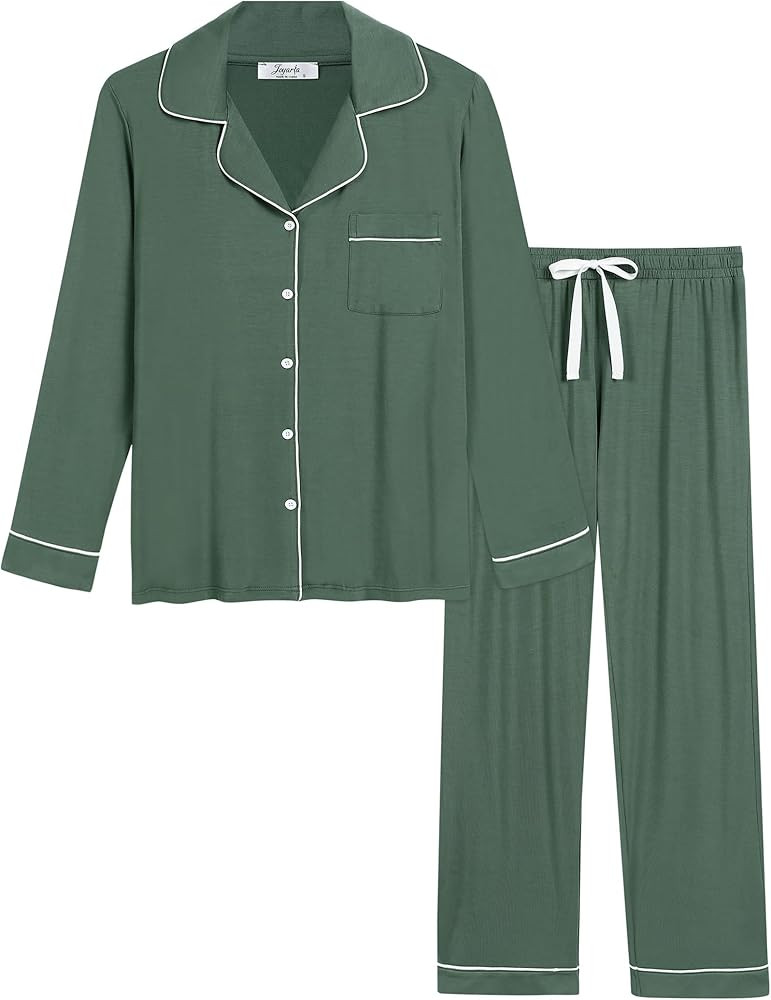 Cherrydew Women Pajama Sets Bamboo Viscose Cooling Long Sleeve Sleepwear Super-Soft Comfy Button ... | Amazon (US)