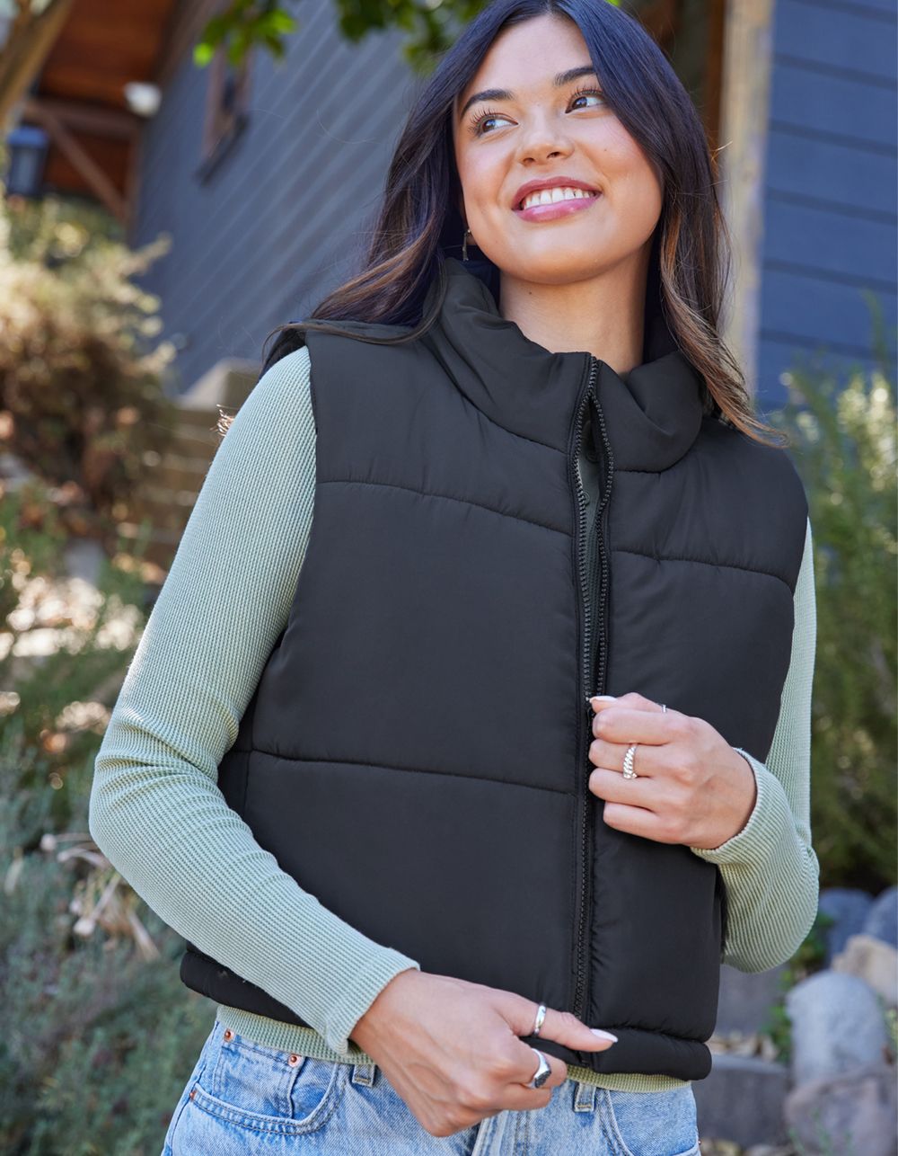 RSQ Puffer Womens Crop Vest - BLACK | Tillys | Tillys