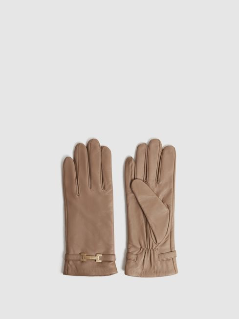 Leather Hardware Gloves | Reiss UK