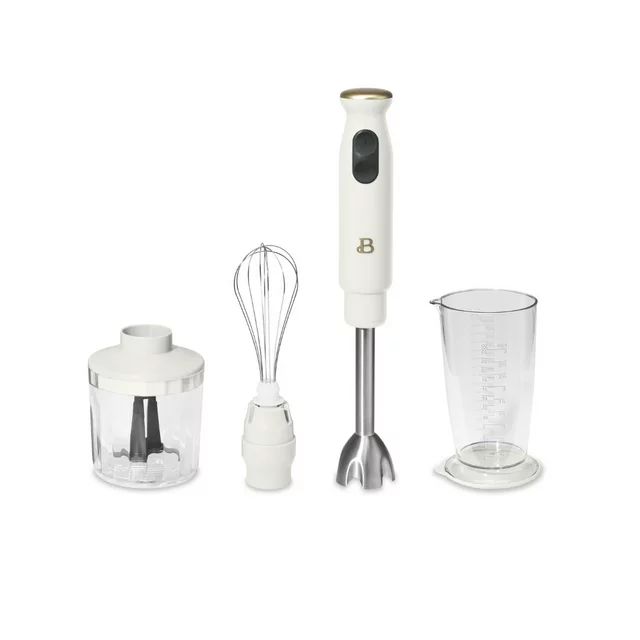 Beautiful 2-Speed Immersion Blender with Chopper & Measuring Cup, White Icing by Drew Barrymore | Walmart (US)