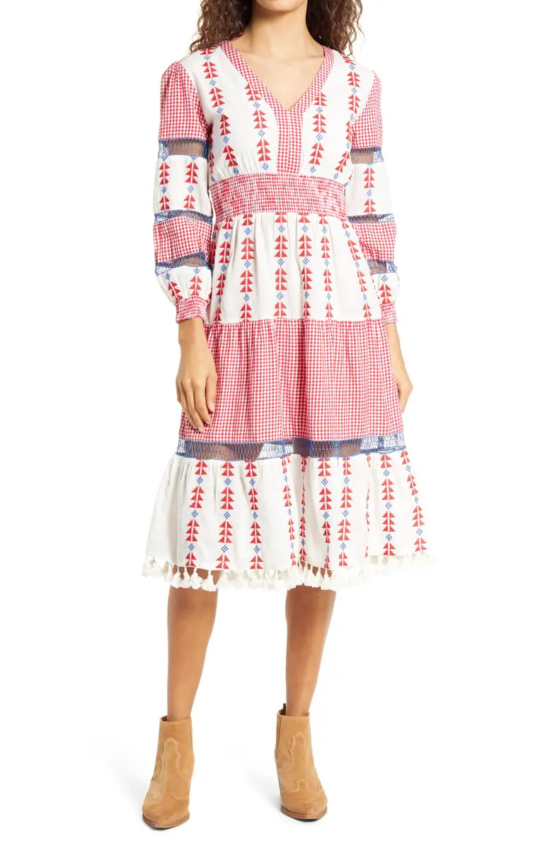 Sorrento Gingham Embroidered Dress | Nordstrom