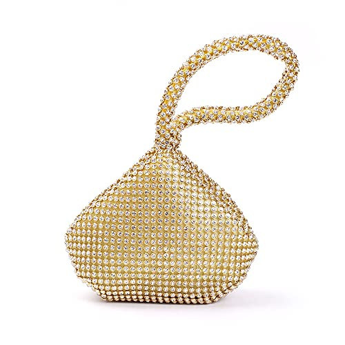 Groupcow Women's Evening Bags Glitter Rhinestone Triangle Purse Party Prom Wedding Purse | Amazon (US)