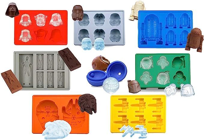 Set of 8 Star Wars Silicone Ice Trays/Chocolate Molds: Stormtrooper, Darth Vader, X-Wing Fighter,... | Amazon (US)