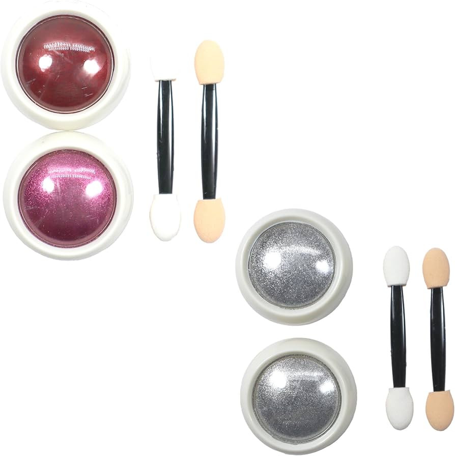Kit 4 Potes de Pó Cromado Holográfico Metalizado com Glitter para Unhas (Vermelho+Prata) | Amazon (BR)