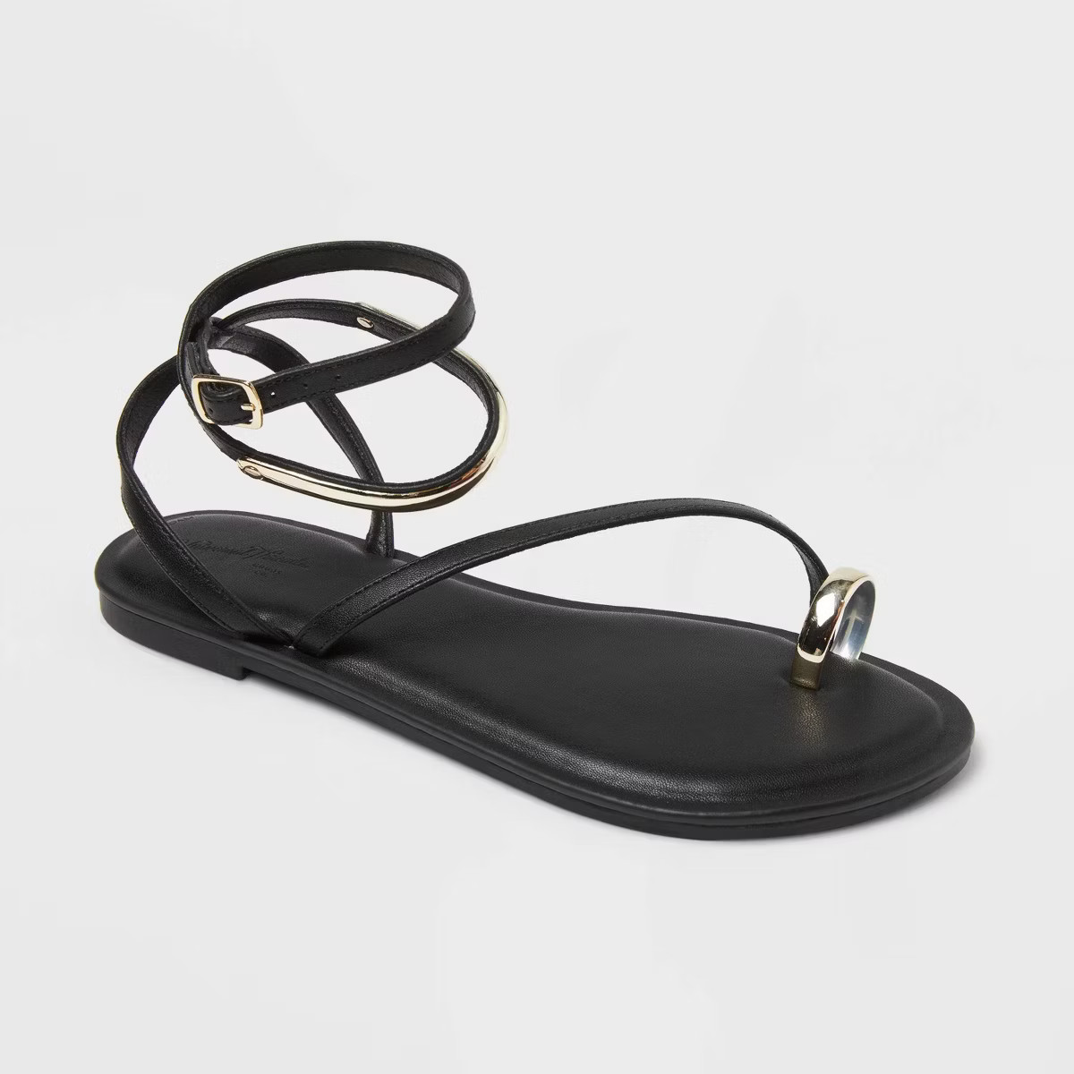 Women's Phoenix Ankle Strap Toe Ring Sandals - Universal Thread™ Black | Target