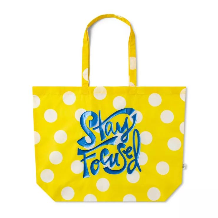 'Stay Focused' Packable Tote Bag Yellow - Tabitha Brown for Target | Target