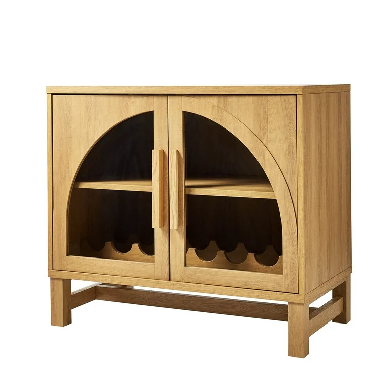 Better Homes & Gardens Juliet Arc Door Kitchen Cabinet, Light Honey Finish | Walmart (US)