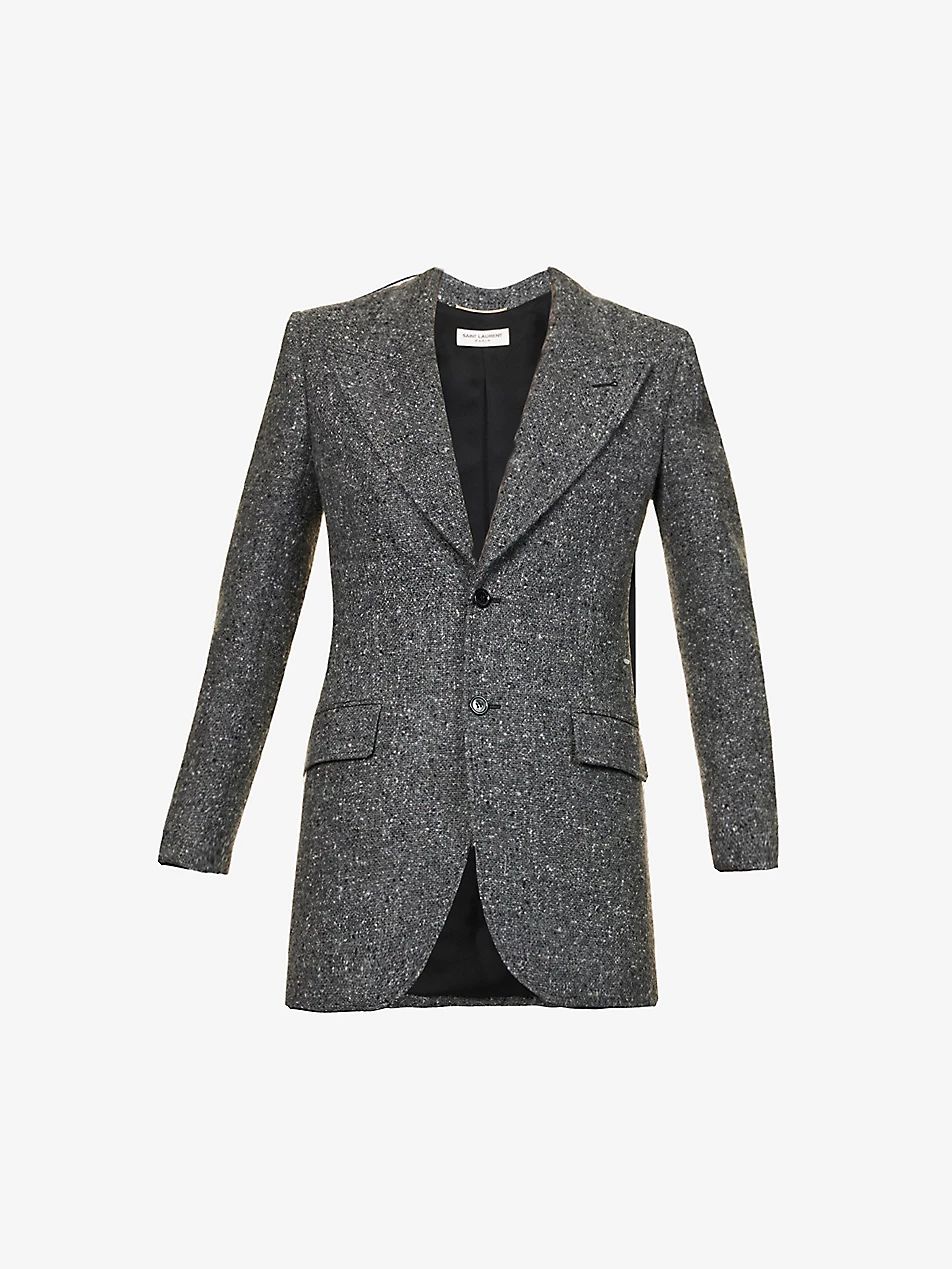 Single-breasted peak-lapel wool-blend blazer | Selfridges