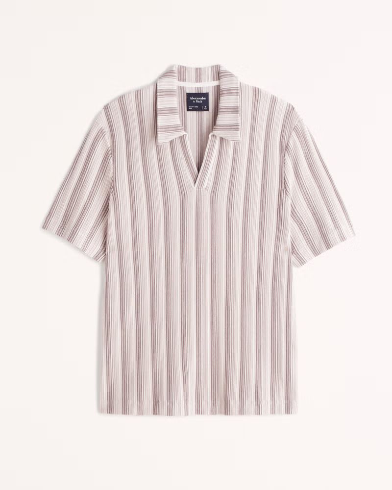Men's Striped Johnny Collar Sweater Polo | Men's Clearance | Abercrombie.com | Abercrombie & Fitch (US)
