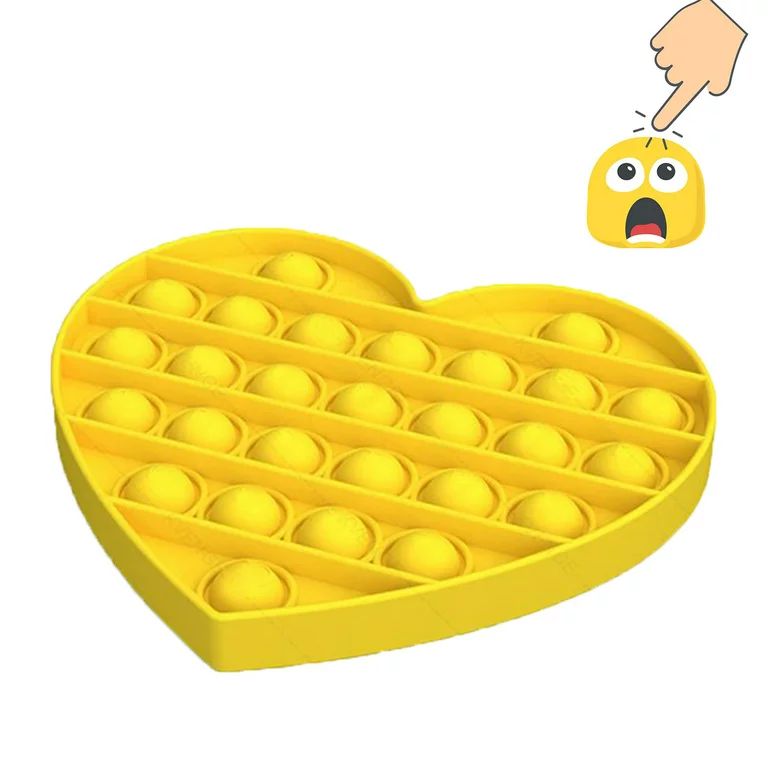 Yellow Heart Push Pop It Fidget Toys Sensory  Stress Relieve Fidgetget for Anxiety Relief Educati... | Walmart (US)