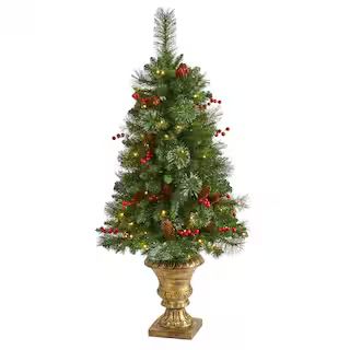 4ft. Pre-Lit Pine, Pinecone & Berries Artificial Christmas Tree, Clear LED Lights | Michaels Stores